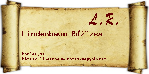 Lindenbaum Rózsa névjegykártya